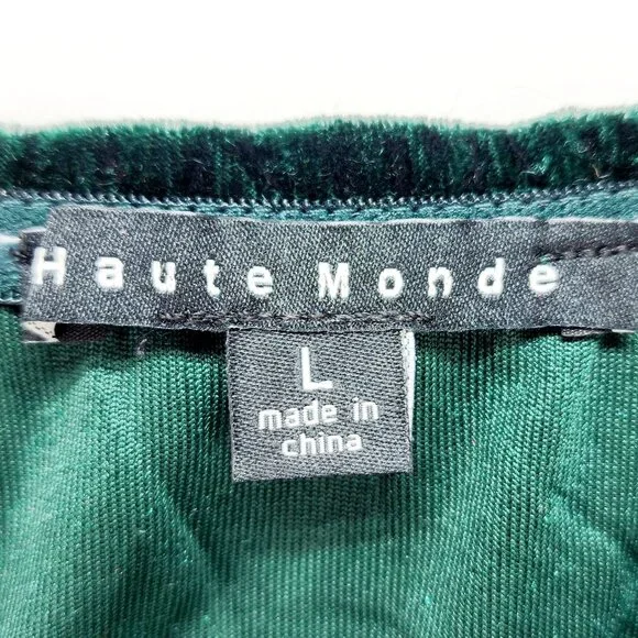 Emerald Green Velvet Bustier Bodysuit By Haute Monde Strapless Womens Size L - Picture 2 of 9